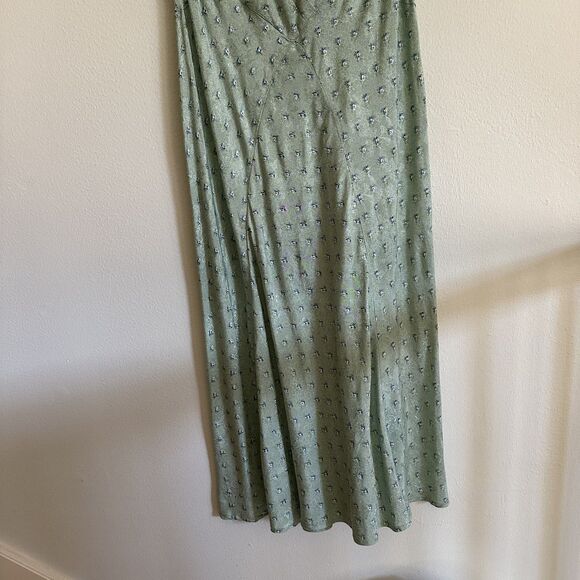 VTG April Cornell Green Floral Midi Dress Flutter Sleeve M Cottagecore Prairie - Picture 6 of 12